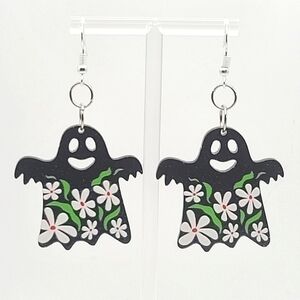 Handcrafted Floral Ghost Dangle Earrings
